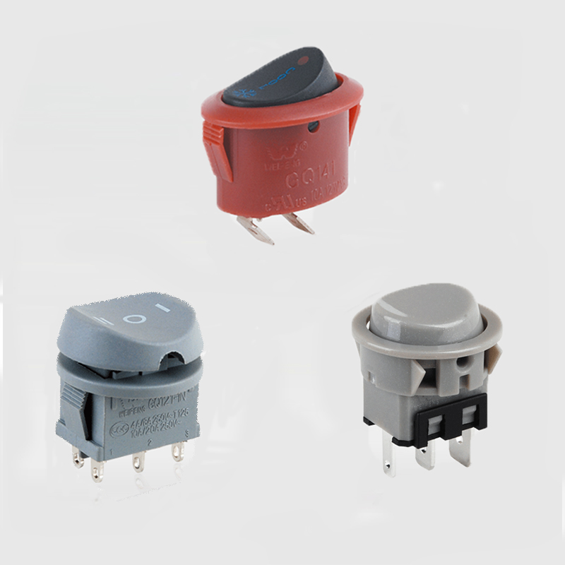 Comutator basculant rotund pornit / oprit 2 pini / 3 pini