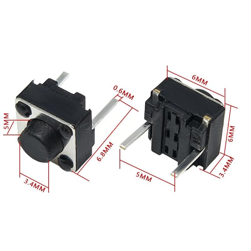 Comutator cu buton tactil vertical Micro-Motion 6*6*5 cu doi pini